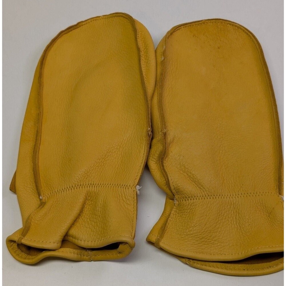 Unbranded Leather Chopper Mitts Yellow Gold Winter Mittens XL